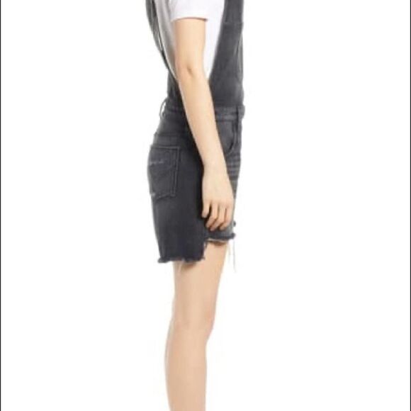 NWOT Hudson Sloan Distressed Faded Black Short Overalls Size XS - Picture 4 of 11